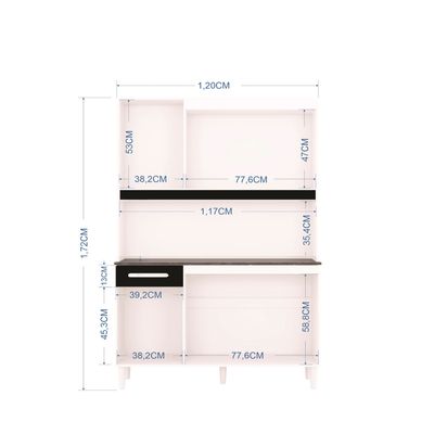 Imagen 2 del producto Mueble de cocina Carine 6 puertas blanco/negro