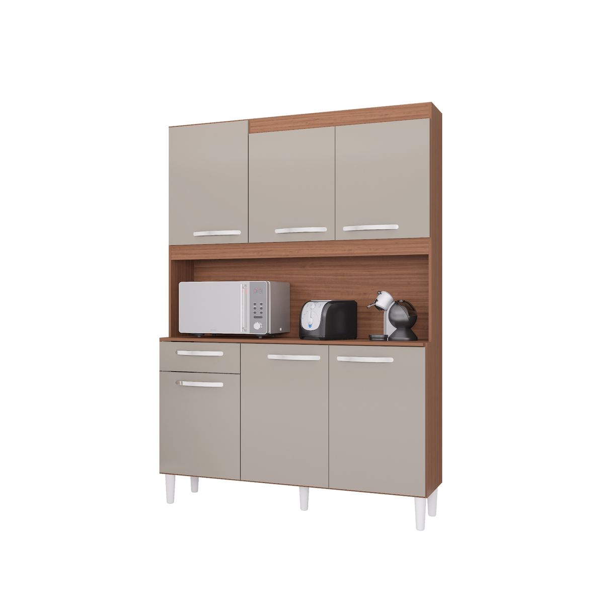 TAHUARI - Mueble de cocina Carine 6 puertas capuchino off white
