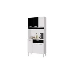 TAHUARI - Mueble de cocina Cassia 6 puertas blanco/negro