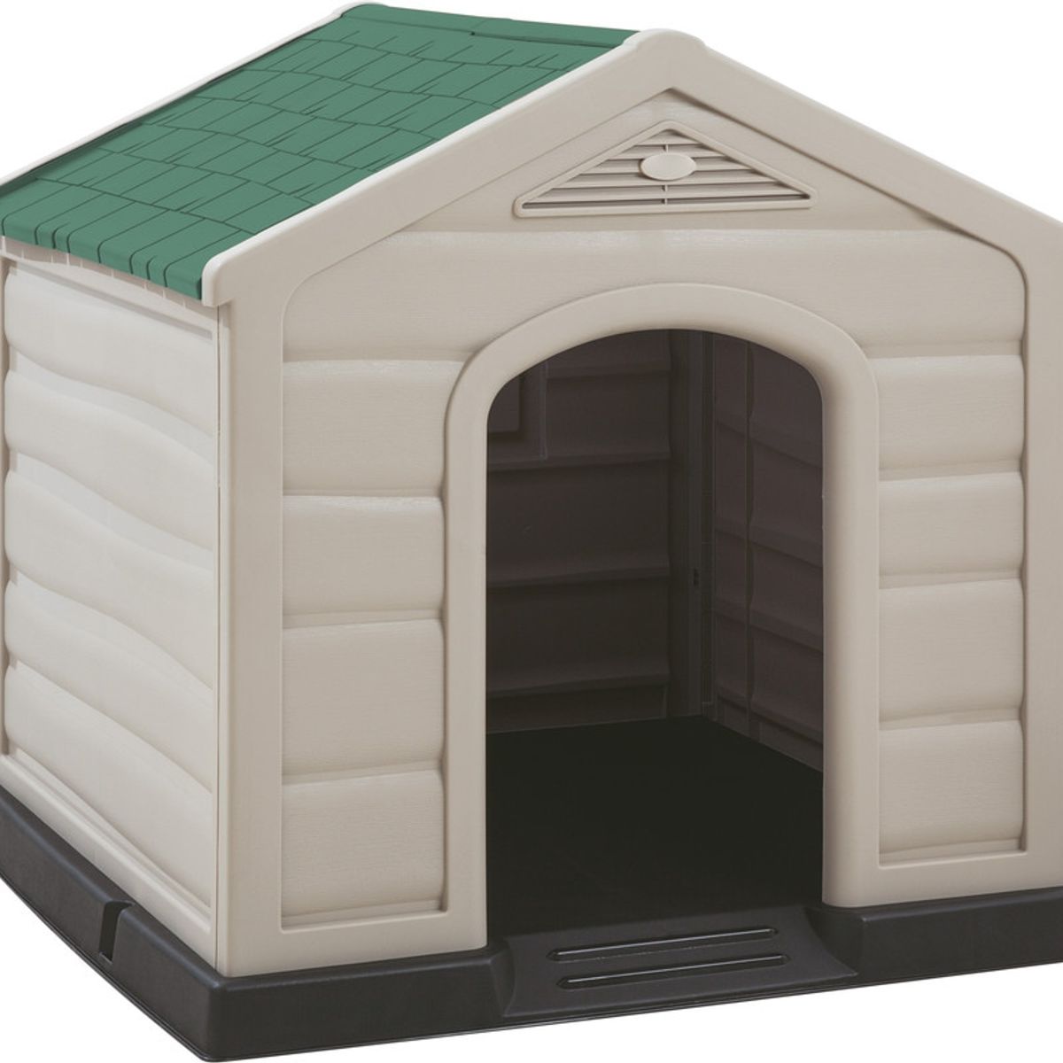 RIMAX - Casa Para Perro Grande Taupe Techo Verde 92x90x89 cms Rimax