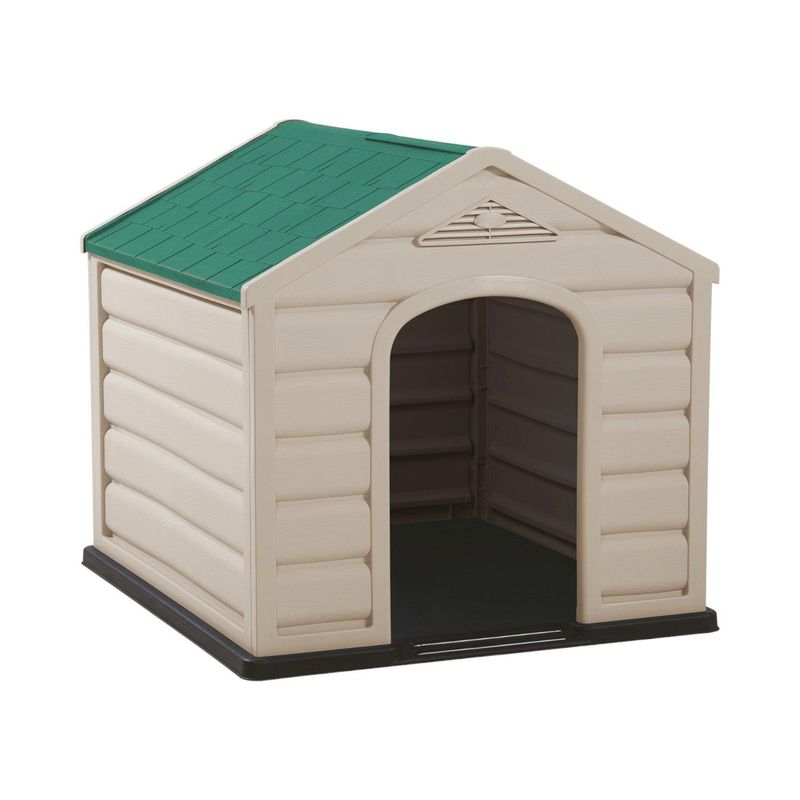 RIMAX - Casa Para Perro Techo Verde Tamaño Chico 68x61x58,5 cm Rimax