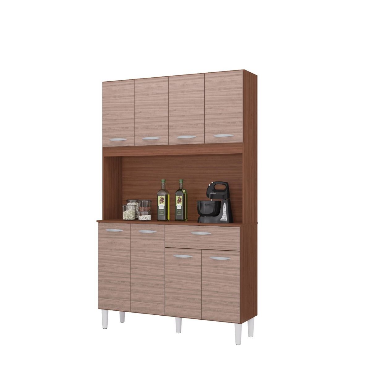 TAHUARI - Mueble de cocina Cassia 8 puertas capuchino/almendra