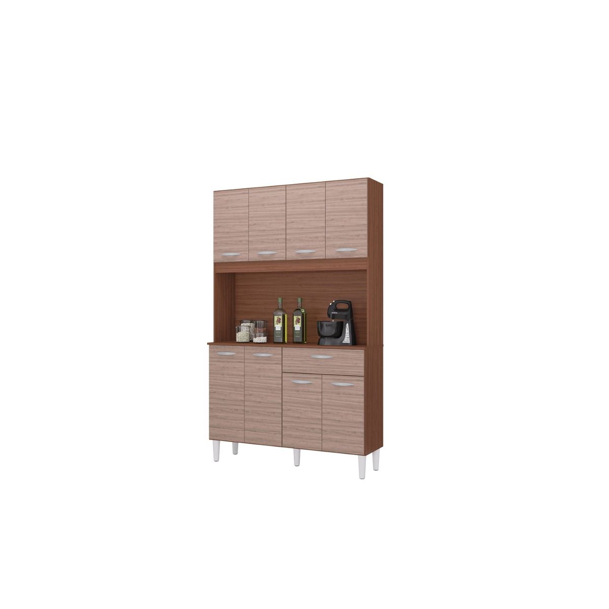 TAHUARI - Mueble de cocina Cassia 8 puertas capuchino/almendra