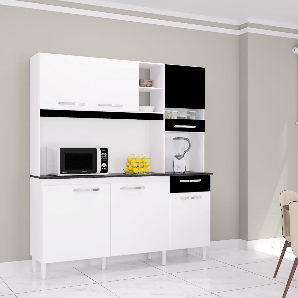 TAHUARI - Mueble de cocina Barbara blanconegro