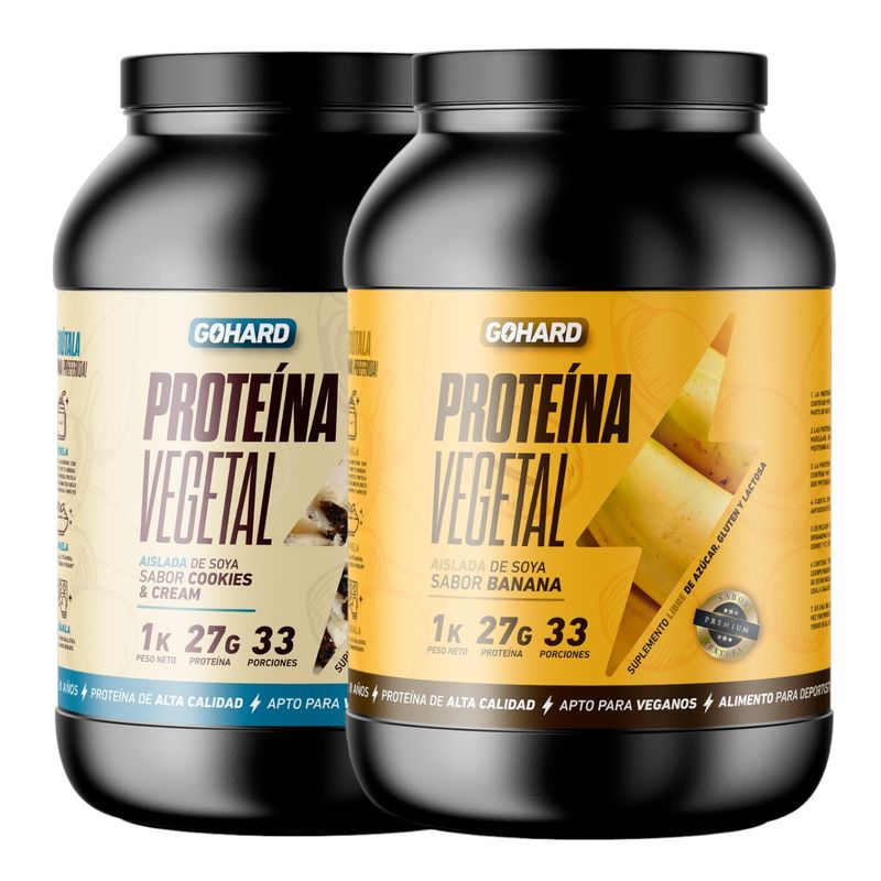 GOHARD - PACK PROTEINAS GOHARD 2KG TOTAL 66SV PLATANO - COOKIES AND CREAM