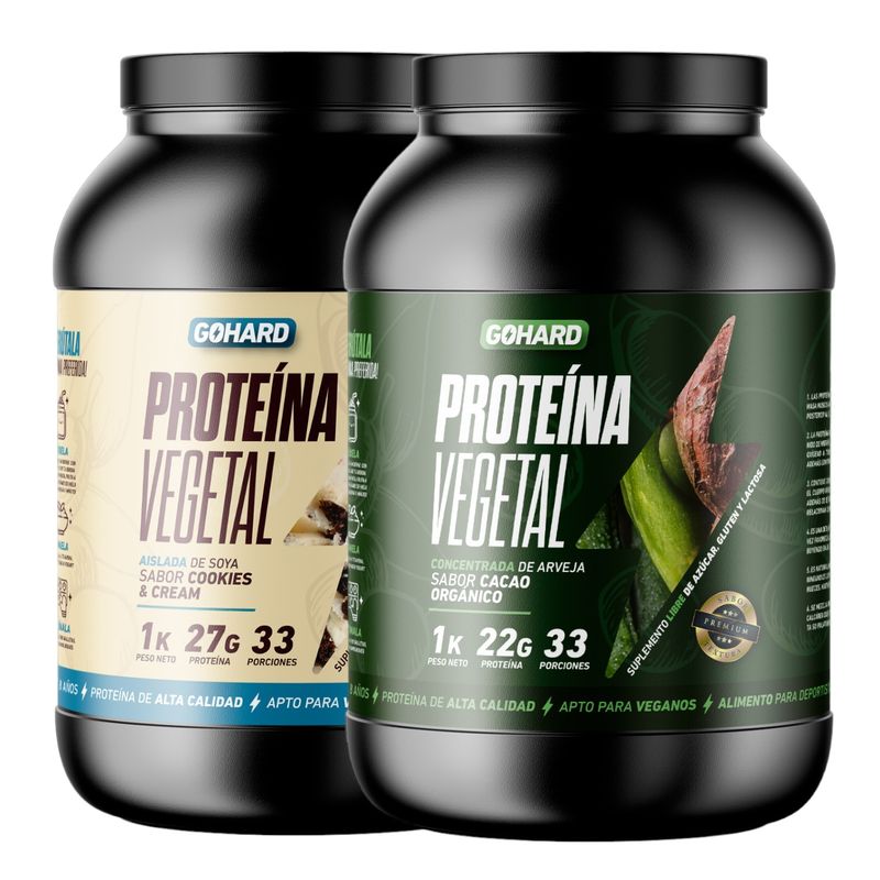 GOHARD - PACK PROTEINAS GOHARD 2KG TOTAL 66SV CACAO ORGÁNICO -COOKIES AND CREAM