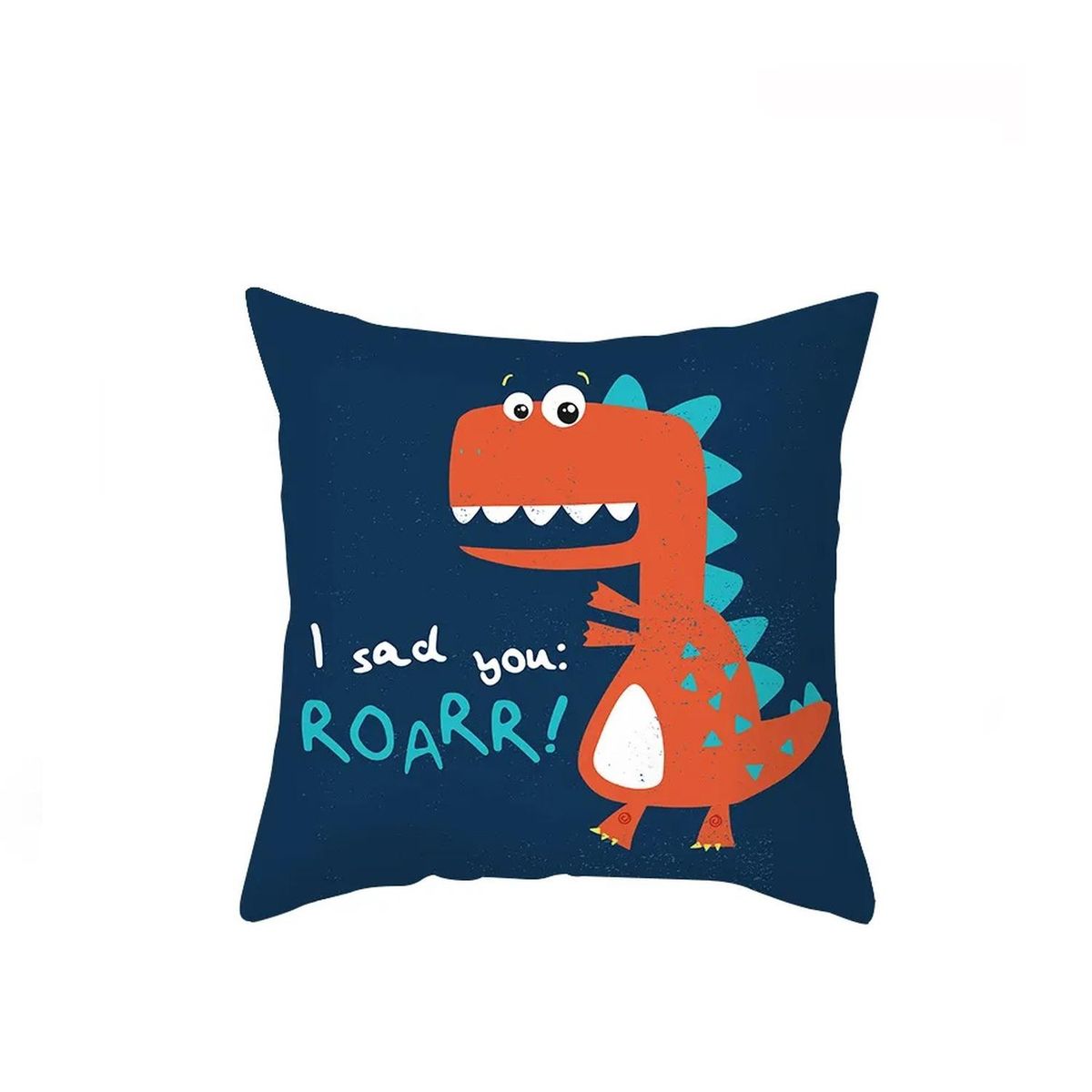 HOMASTTI - Funda Cojin Infantil 45X45 Dinosaurio Rojo Lino Poly