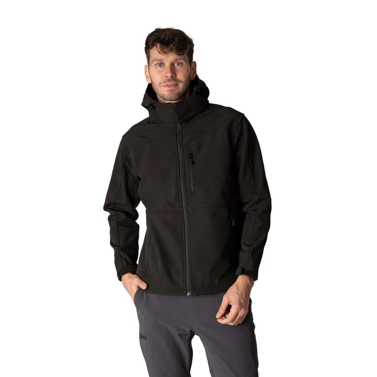 INDUSBORD - Chaqueta Softshell con Capucha Hombre Custom Series Con Cierre Ykk ®