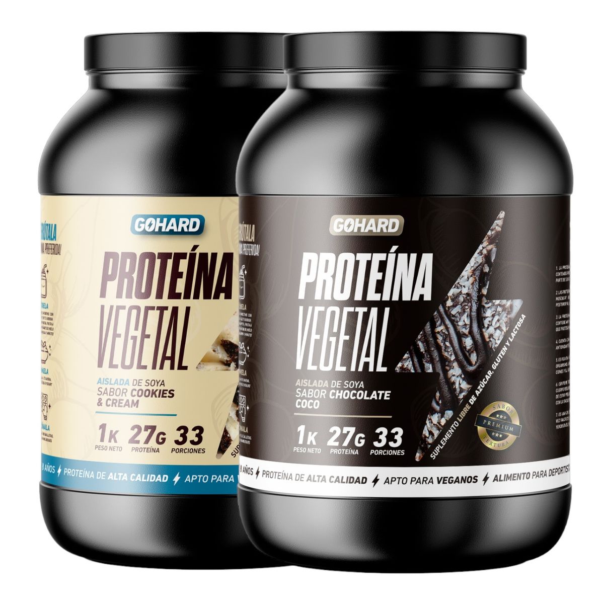 GOHARD - PACK PROTEINAS GOHARD 2KG TOTAL 66SV COOKIES - CHOCOLATE COCO