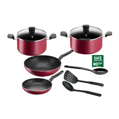 TEFAL - Set 9 Piezas Super Cook Rojo