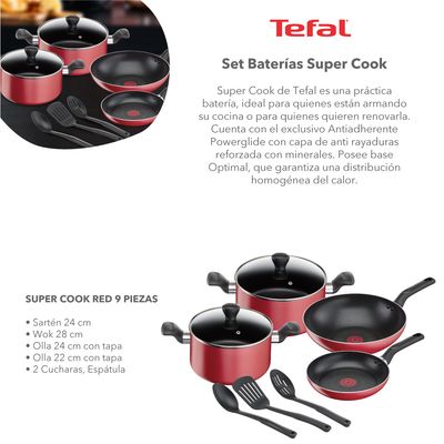 Imagen 2 del producto Bateria de cocina Antiadherente SuperCook 9 Piezas