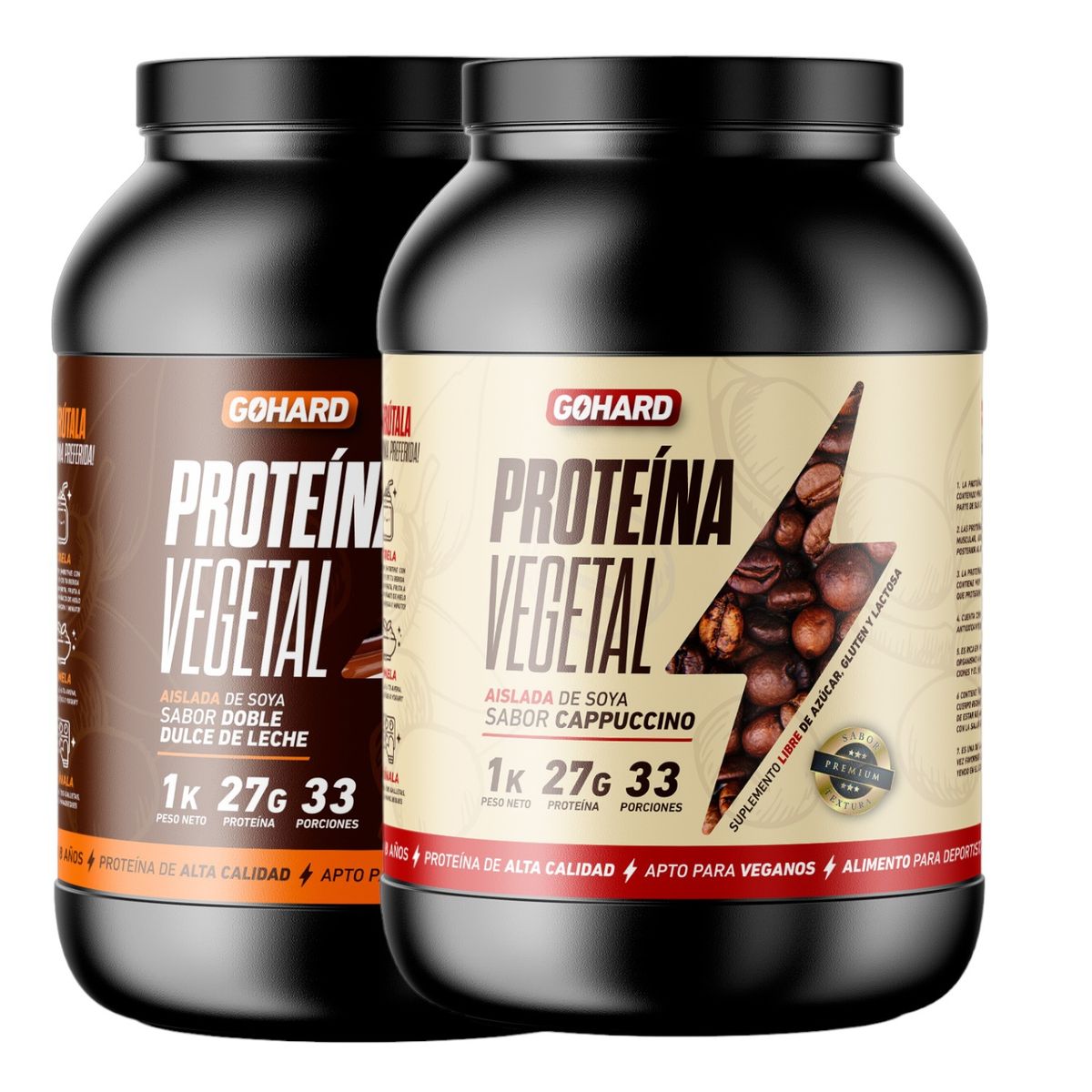 GOHARD - PACK PROTEINAS GOHARD 2KG TOTAL 66SV DULCE DE LECHE - CAPUCCINO