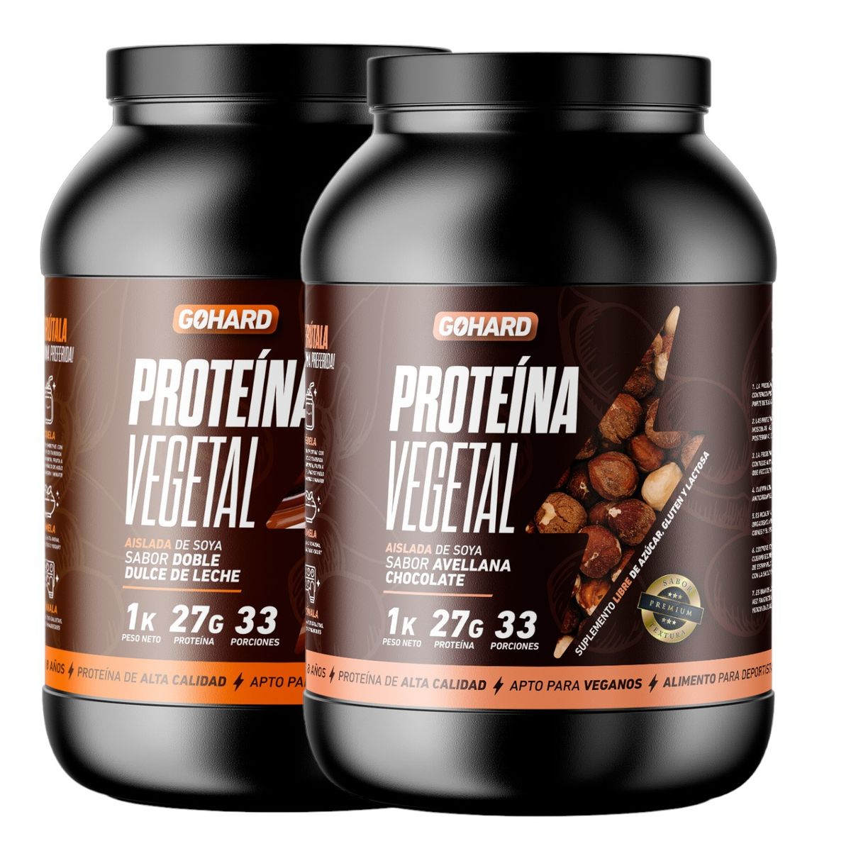 GOHARD - PACK PROTEINAS GOHARD 2KG TOTAL 66SV DULCE DE LECHE-CHOCOLATE AVELLANA