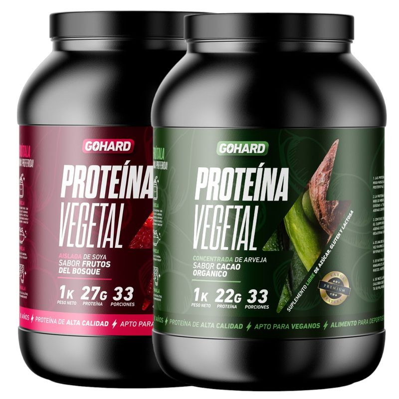 GOHARD - PACK PROTEINAS GOHARD 2KG TOTAL 66SV CACAO ORGÁNICO-FRUTOS DEL BOSQUE