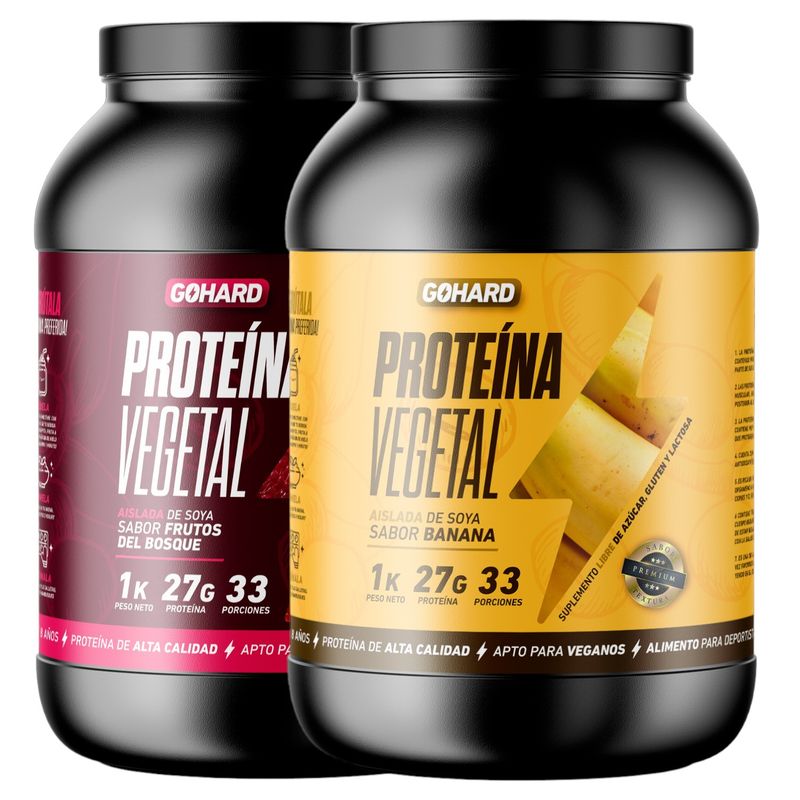 GOHARD - PACK PROTEINAS GOHARD 2KG TOTAL 66SV PLATANO -FRUTOS DEL BOSQUE