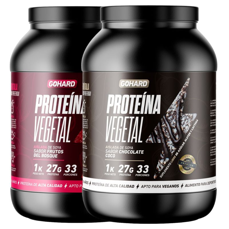 GOHARD - PACK PROTEINAS GOHARD 2KG TOTAL 66SV CHOCOLATE COCO-FRUTOS DEL BOSQUE