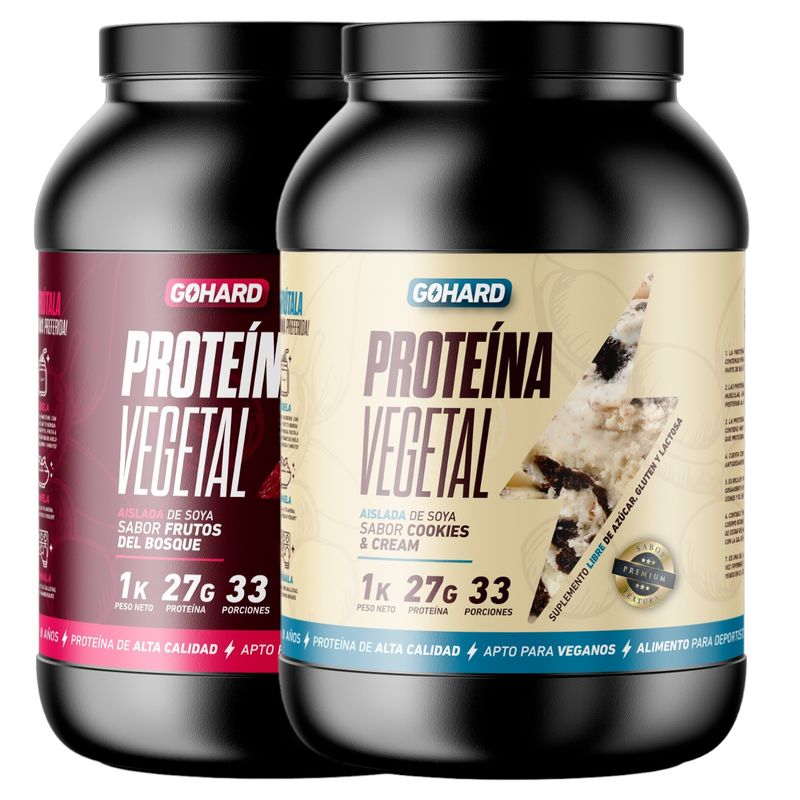 GOHARD - PACK PROTEINAS GOHARD 2KG TOTAL COOKIES AND CREAM - FRUTOS DEL BOSQUE