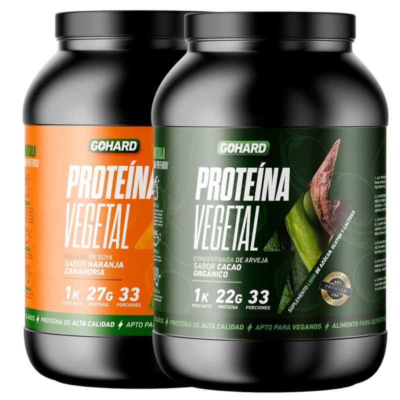 GOHARD - PACK PROTEINAS GOHARD 2KG TOTAL N.ZANAHORIA  - CACAO ORGÁNICO