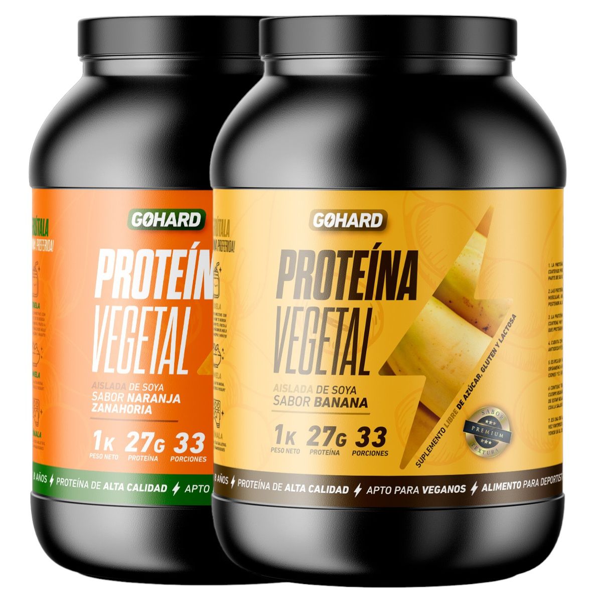 GOHARD - PACK PROTEINAS GOHARD 2KG TOTAL NZANAHORIA - PLATANO