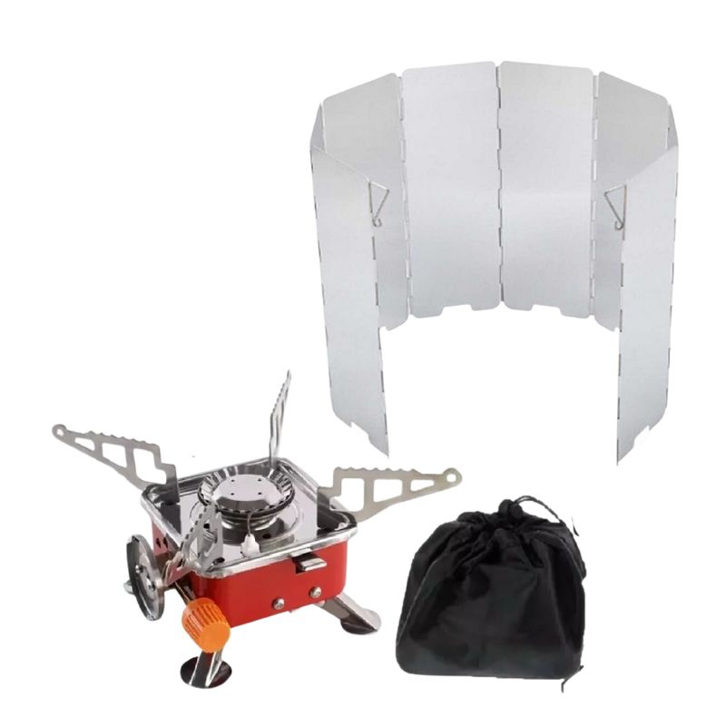 GENERICO - Set Camping Placas Parabrisas y Mini Cocinilla Plegable