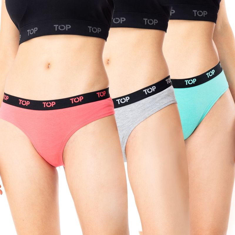 TOP - Calzón Bikini Algodón Pack 3 C5 Top.