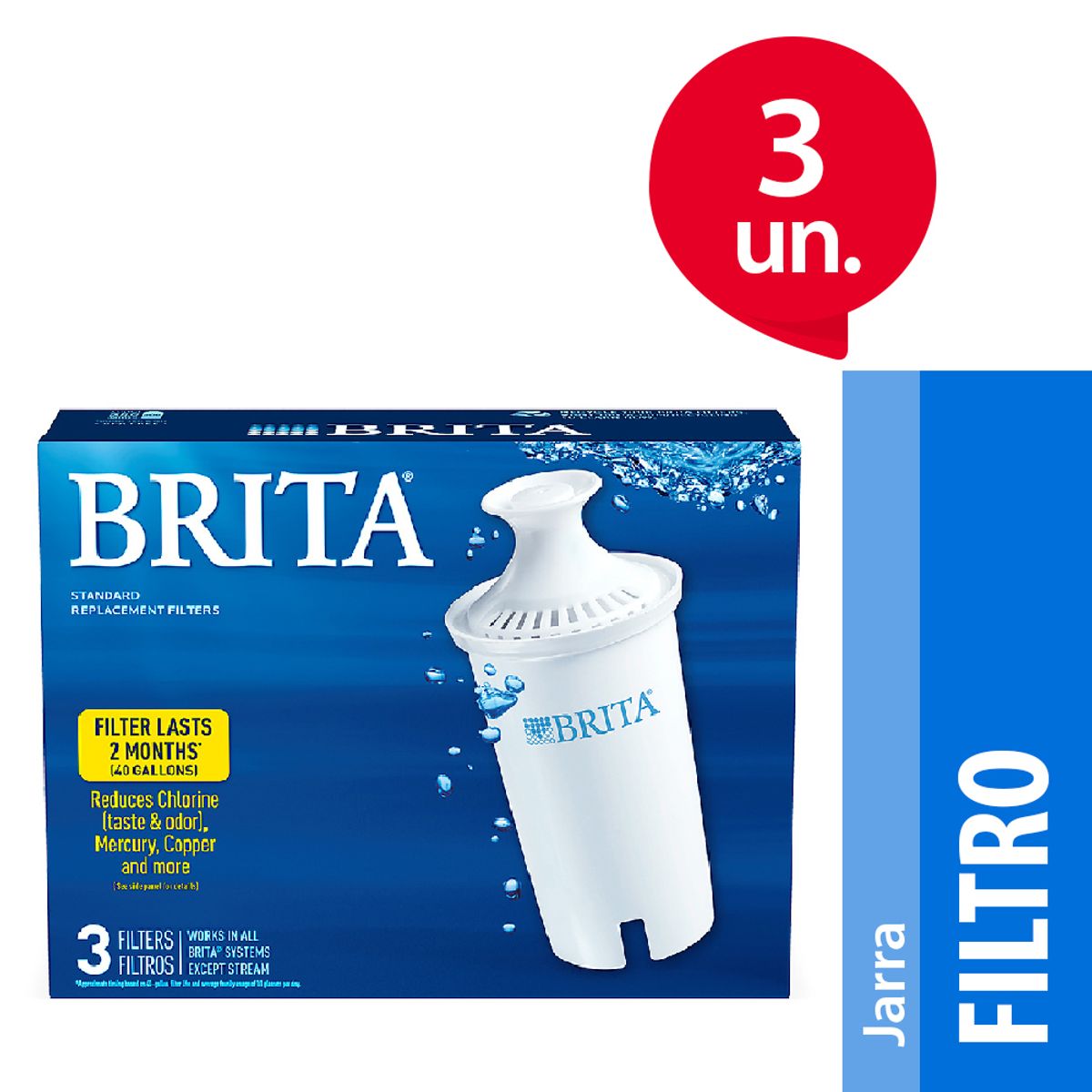 BRITA - Filtro de Agua Brita 3 un