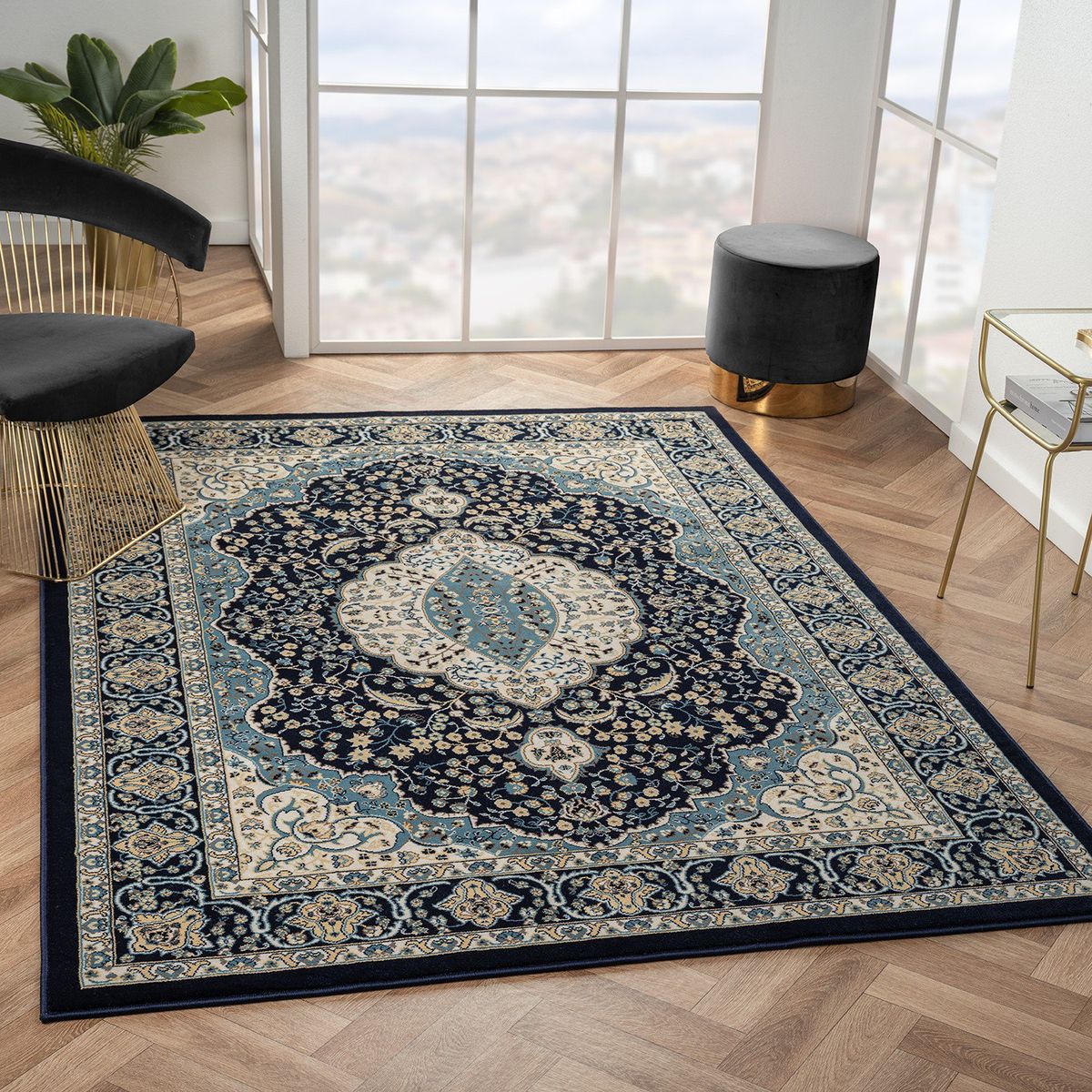 MODA ALFOMBRAS - Alfombra Sherezade Azul Marino 200x290 cm