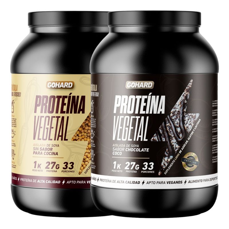 GOHARD - PACK PROTEINAS GOHARD 2KG TOTAL SIN SABOR - CHOCOLATE COCO