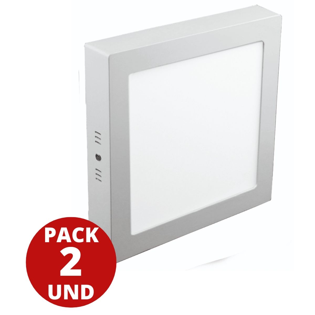MEGABRIGHT - Panel Led Sobrepuesto Cuadrado 12w Megabright LUZ FRIA PACK 2 UND