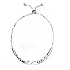 ANDREA COGGIOLA JOYAS - Pulsera infinito bolitas Plata Fina 925