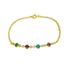 ANDREA COGGIOLA JOYAS - Pulsera Niña Circón Colores Enchapado Oro 18K