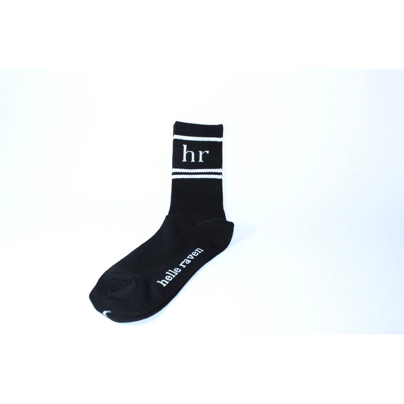 HELLE RAVEN HR - Calcetas largas marca helle raven hr color negro letras blancas