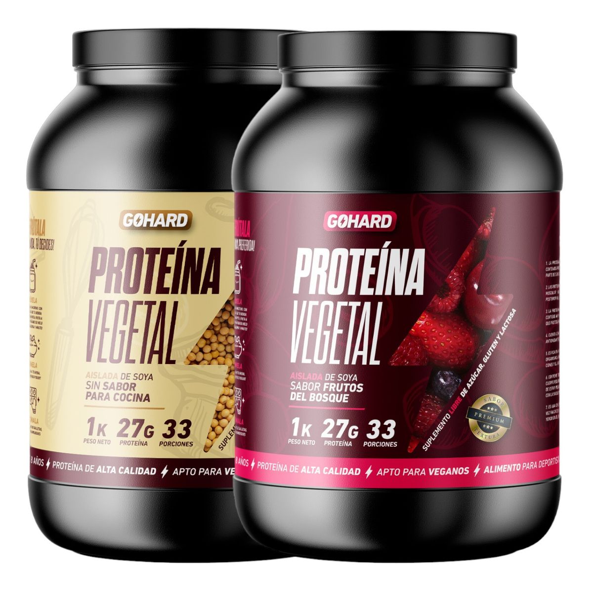GOHARD - PACK PROTEINAS GOHARD 2KG TOTAL SIN SABOR - FRUTOS DEL BOSQUE