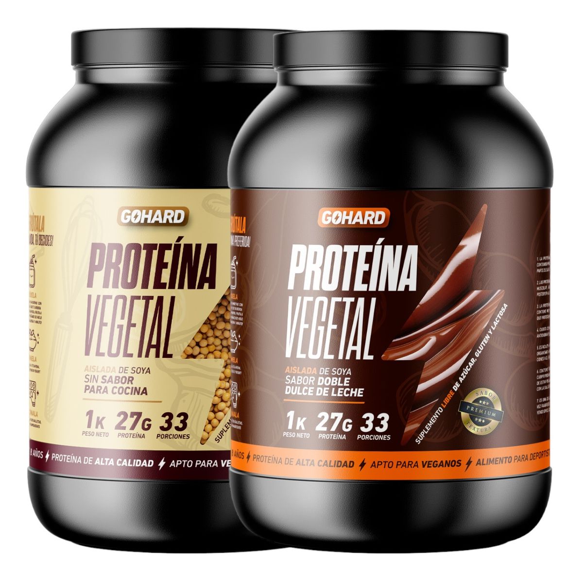 GOHARD - PACK PROTEINAS GOHARD 2KG TOTAL SIN SABOR - DULCE DE LECHE