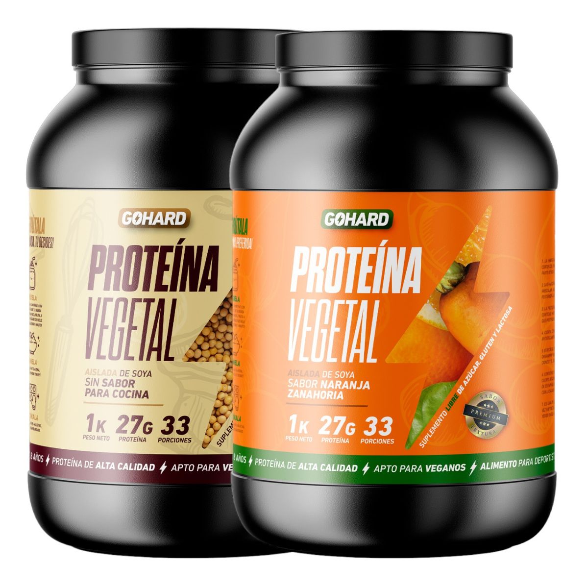 GOHARD - PACK PROTEINAS GOHARD 2KG TOTAL SIN SABOR - NARANJA ZANAHORIA