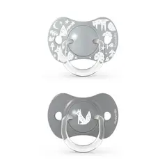 SUAVINEX - CHUPETE FISIOLOGICO SILICONA 6-18 MESES 2 UN FOX GRIS