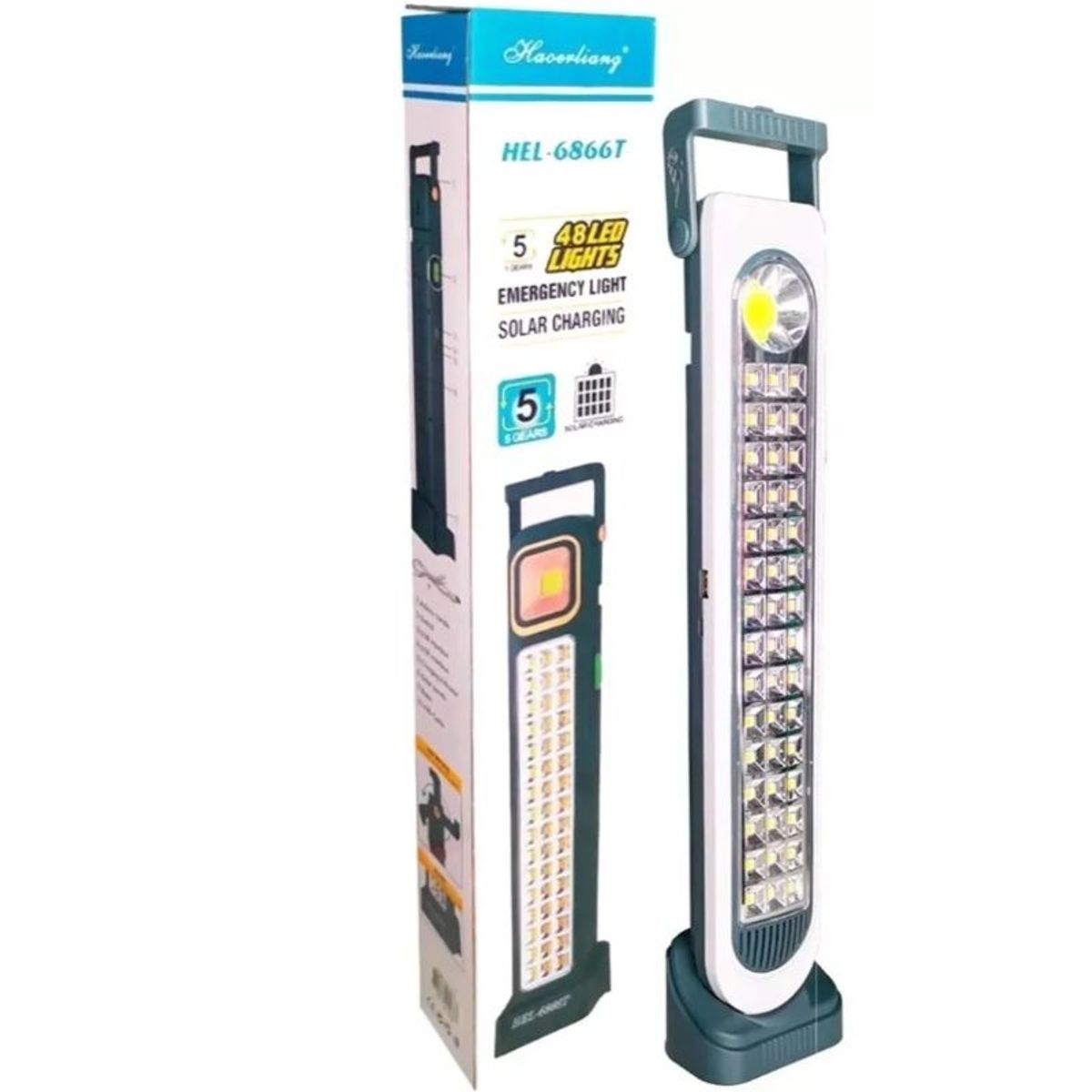 GENERICO - Lámpara Emergencia Solar Luz Led Luz Fria Y Calida