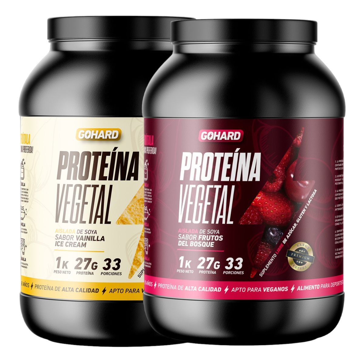 GOHARD - PACK PROTEINAS GOHARD 2KG TOTAL 66SV VAINILLA - FRUTOS DEL BOSQUE