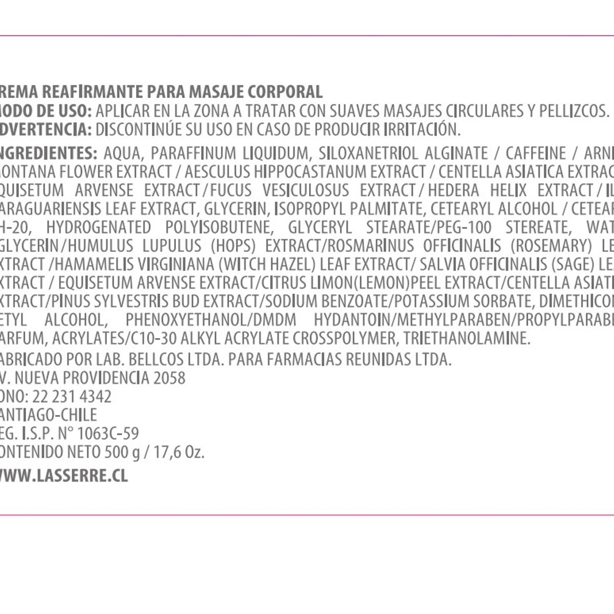 LASSERRE COSMETIQUE - Crema Reafirmante Masaje Corporal Lasserre Cosmétique