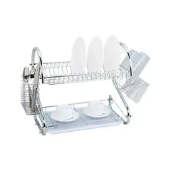 LUMAX - Secador Escurridor De Platos De 2 Niveles Vasos Cubiertos