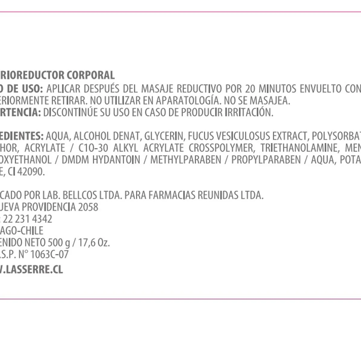 LASSERRE COSMETIQUE - Gel Crioreductor Corporal Lasserre Cosmétique