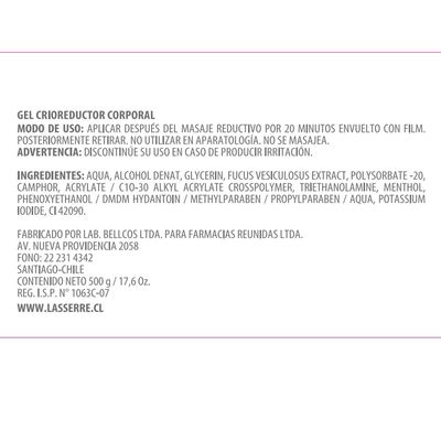 Imagen 2 del producto Gel Crioreductor Corporal Lasserre Cosmétique