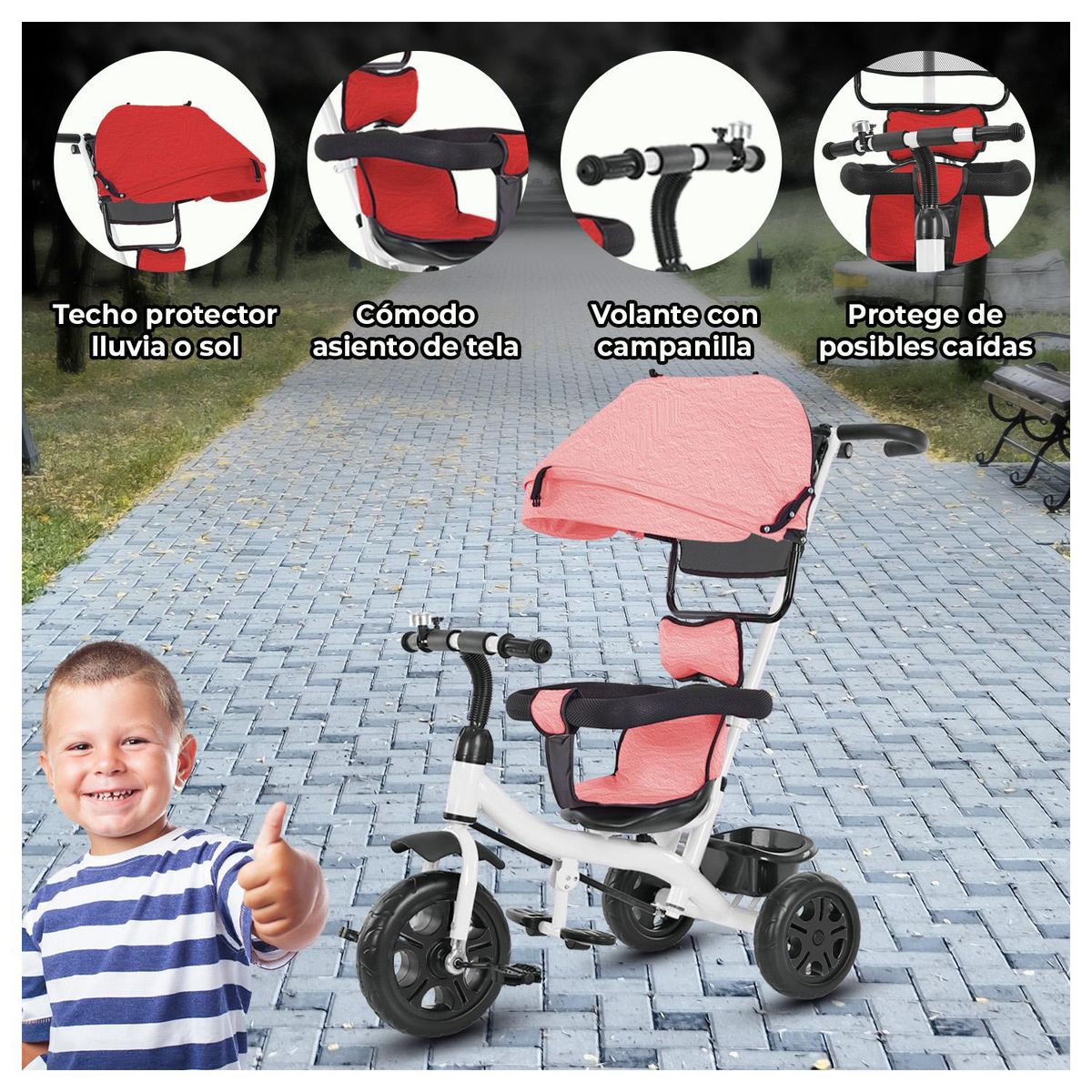 GLOBAL LATIN GROUP - Triciclo Coche Para Bebé - Rosa - S