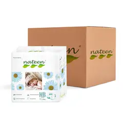 NATEEN - Caja de Pañales Ecologicos Talla RN 160un - - Blanco - Caja Talla M (144 uds.) 8 Paq