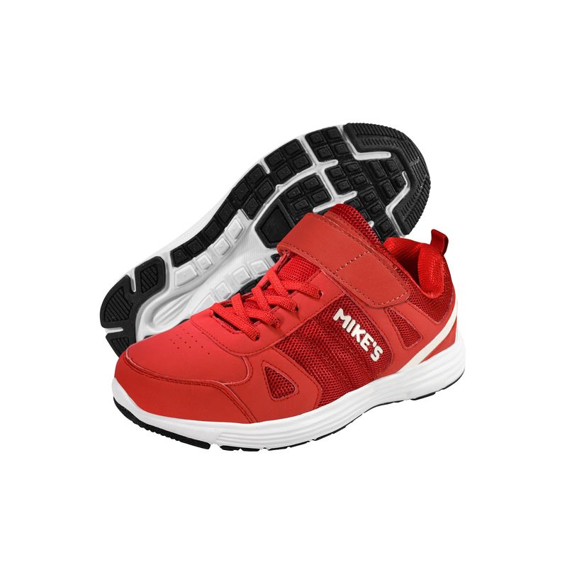MIKE'S - Zapatilla Con Velcro y Cordón Elasticado Roja MIKE'S