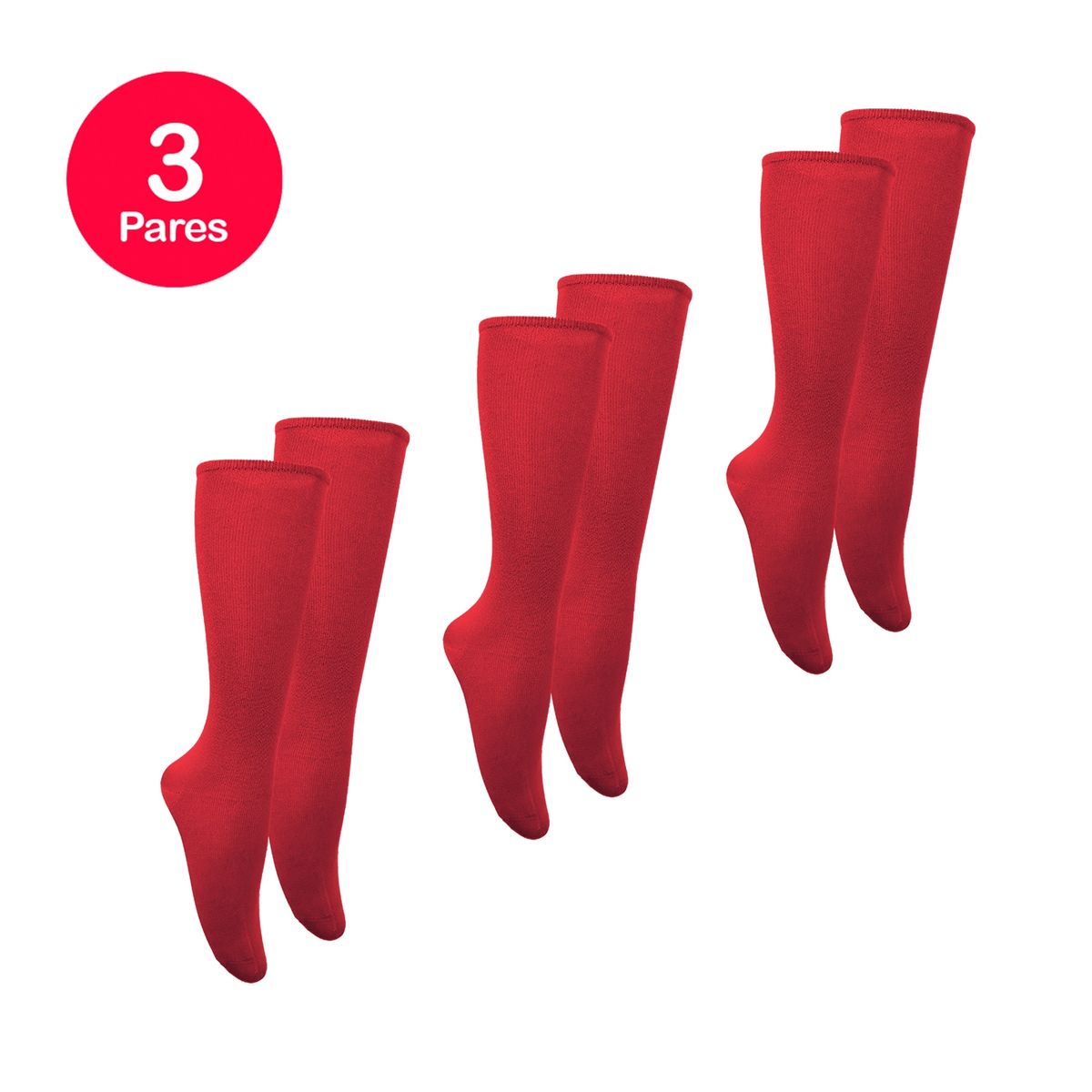MIKE'S - Calcetín Mujer Bamboo Diabético Rojo Mike`s Pack 3 MIKE'S