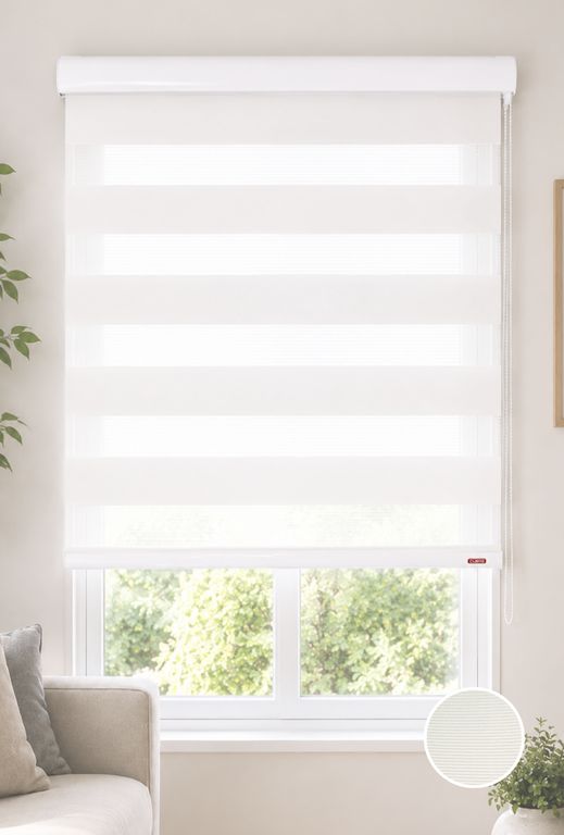Cortina Roller Duo Zebra Dia y Noche 150X240 Perla