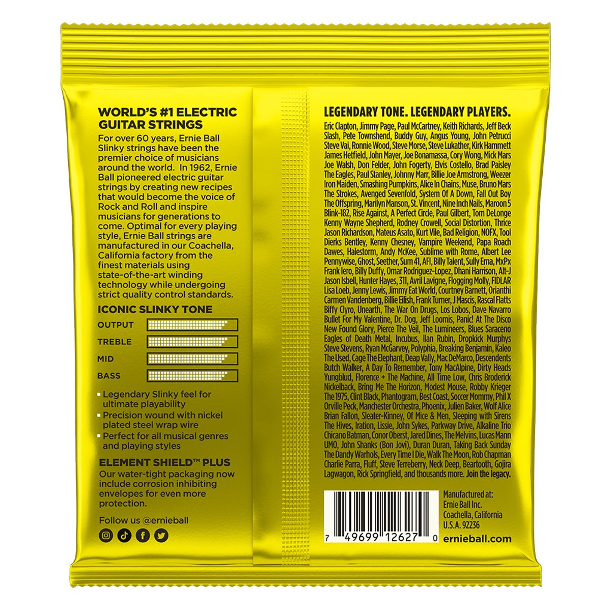 ERNIE BALL - Cuerdas Guitarra Eléctrica Ernie Ball P02627 - 11-54