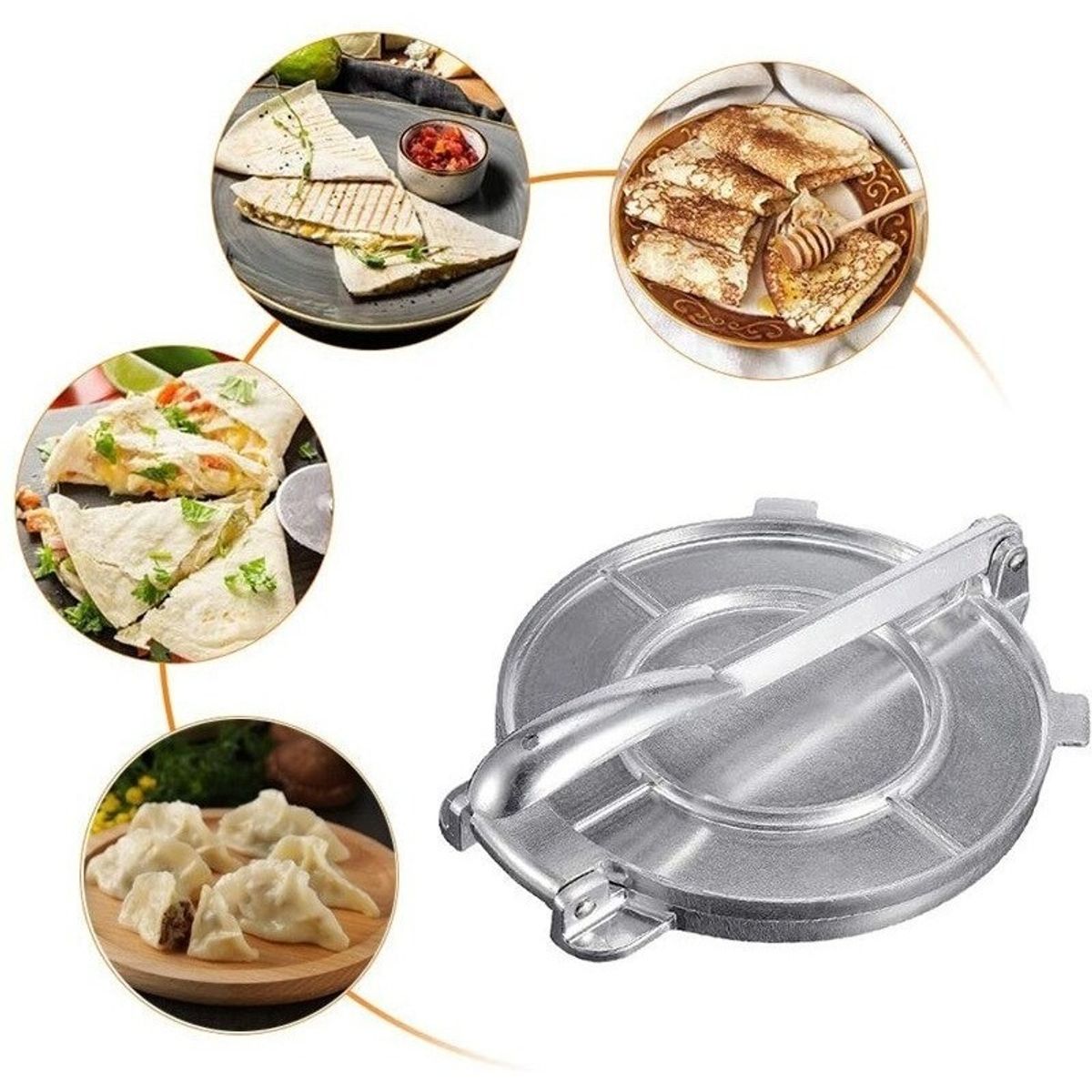 U BUY - Prensa Para Tortillas 8 Pulgadas Cocina Acero Inoxidable