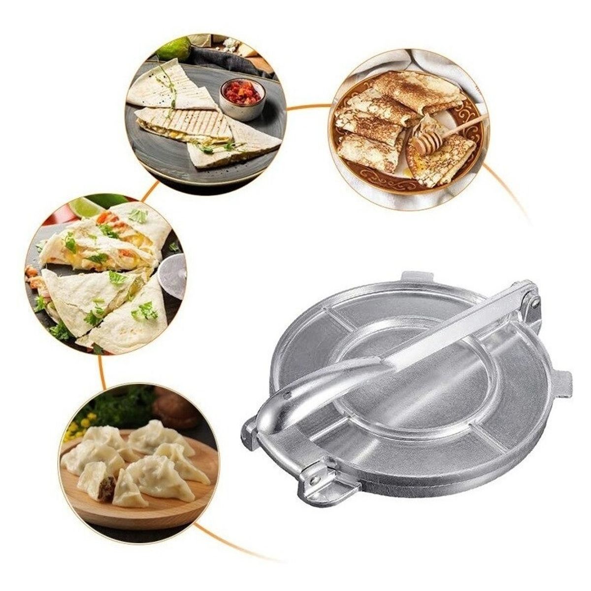 U BUY - Prensa Para Tortillas 8 Pulgadas Cocina Acero Inoxidable